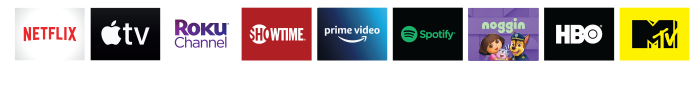 Various streaming apps are on display